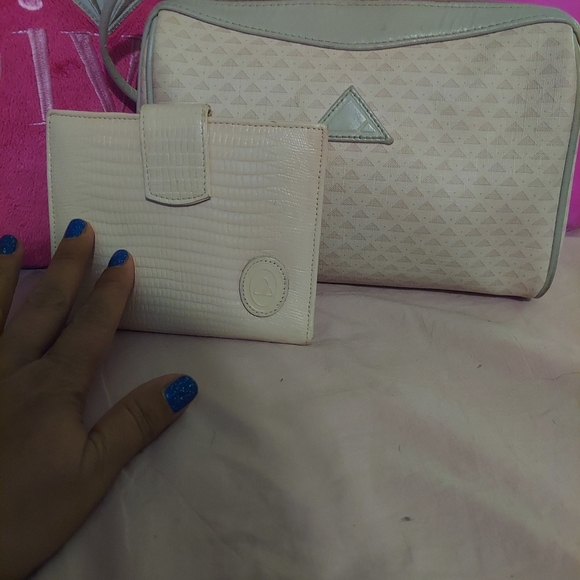 LIZ🔺️CLAIBORNE Vintage RARE 1984 P!NK Crossbody Shoulder-bag w/ L🔺️C Wallet - Picture 6 of 16